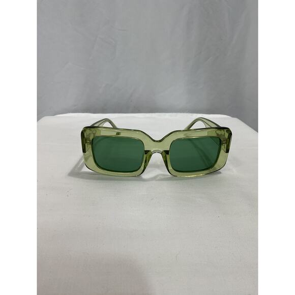 The Attico 'Jorja' Green Rectangular Sunglasses Size OS - Picture 2 of 5